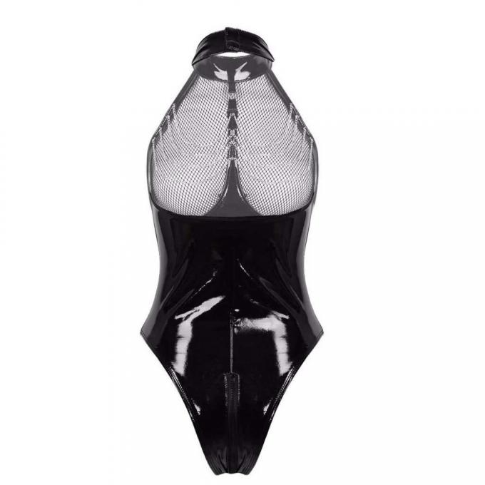 Mesh Lingerie Sex Babydoll Erotic de cuero atractivo erótico Teddy Corset Zipper Sexy Lingerie