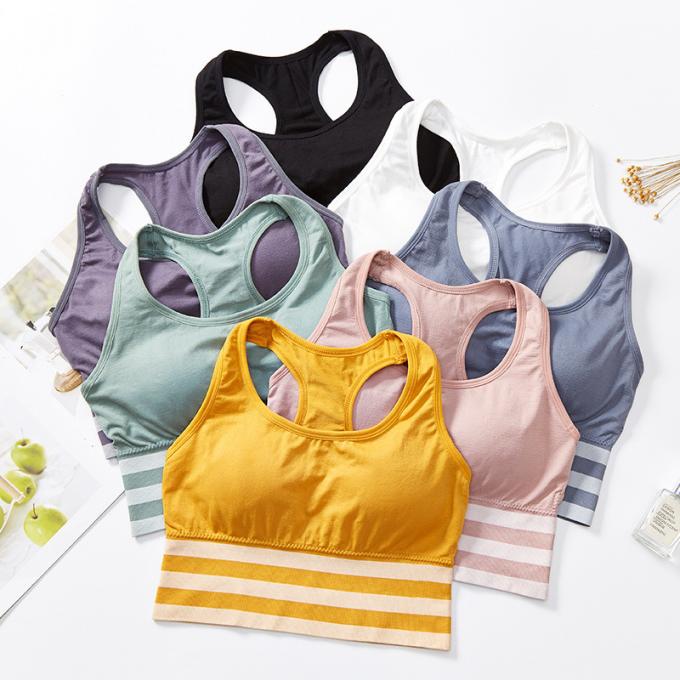 Ropa interior cómoda de la ropa interior del algodón, respirable y desprendible del cojín de goma espuma de los deportes del sujetador