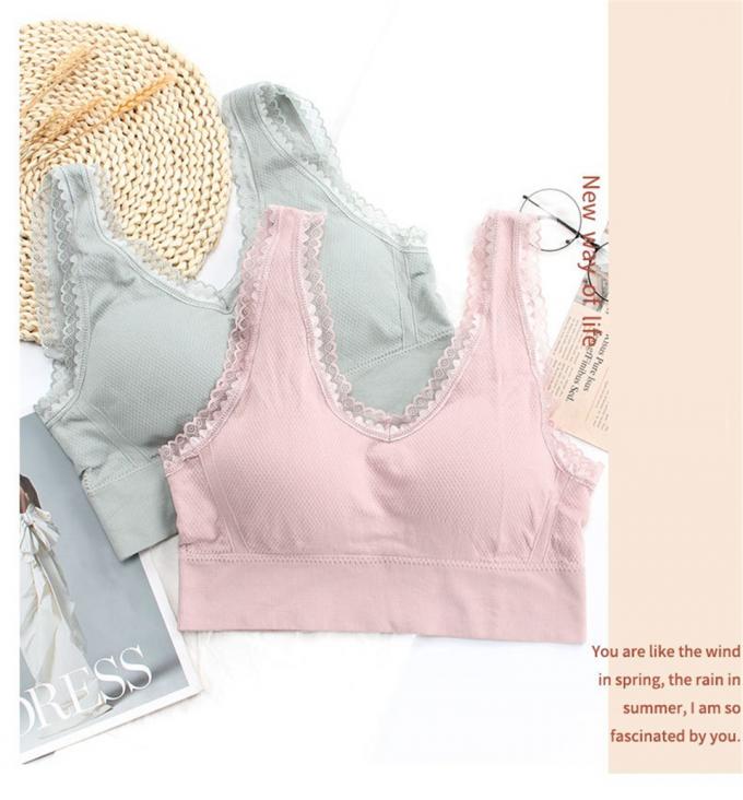 Ropa interior cómoda de la ropa interior del algodón, respirable y desprendible del cojín de goma espuma de los deportes del sujetador