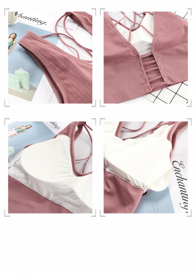 Ropa interior cómoda de la ropa interior del algodón, respirable y desprendible del cojín de goma espuma de los deportes del sujetador