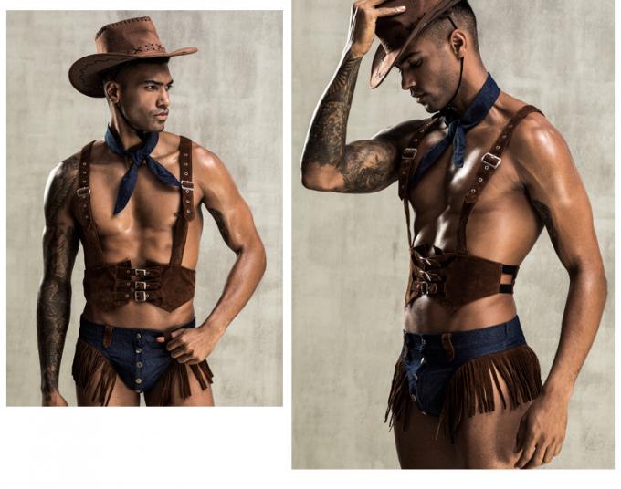 El vaquero occidental Style Sexy Man Cosplay del chaleco de la lencería sexy del ′ s de los hombres lleva una ropa interior del sombrero