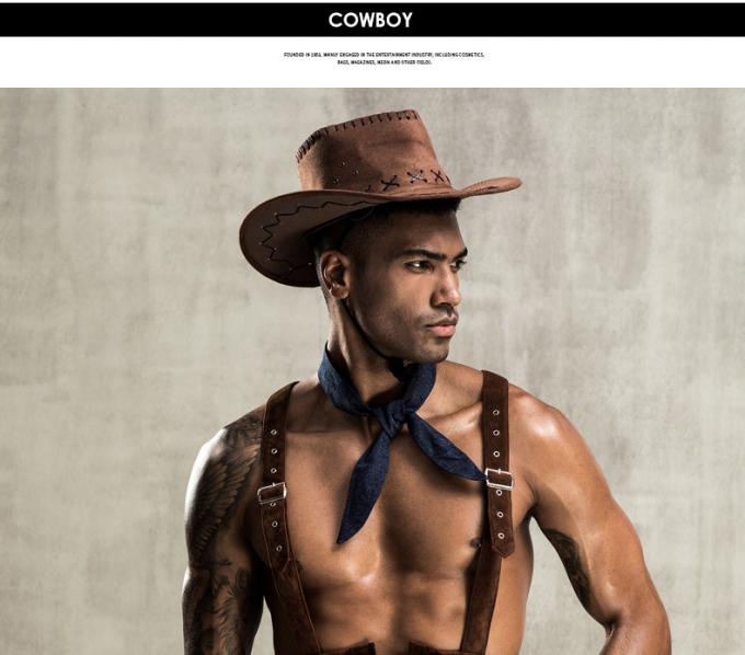 El vaquero occidental Style Sexy Man Cosplay del chaleco de la lencería sexy del ′ s de los hombres lleva una ropa interior del sombrero
