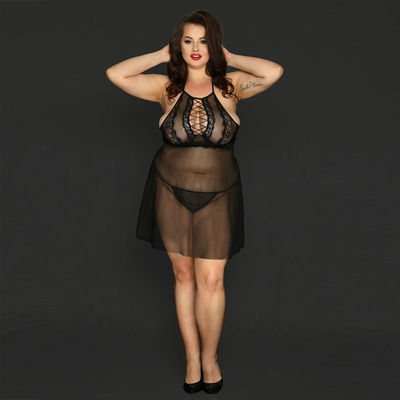 Fibra de Spandex más la ropa interior atractiva hecha punto ropa interior de la muñeca para las mujeres grandes