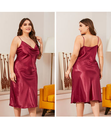 El satén hizo punto el vestido sin mangas de nylon de la noche de los pijamas de seda atractivos de la ropa de noche