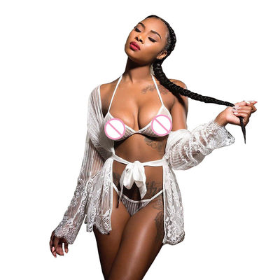 Las señoras transparentes Teddy Panties Customized Sexy Lingerie fijaron la ropa interior atractiva de las mujeres maduras del traje del cordón