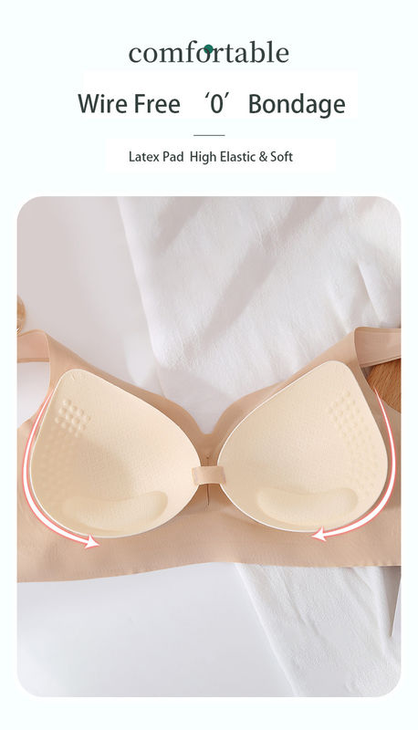 El llano cómodo de las mujeres del sujetador inconsútil de nylon del deporte teñió el cierre trasero del látex