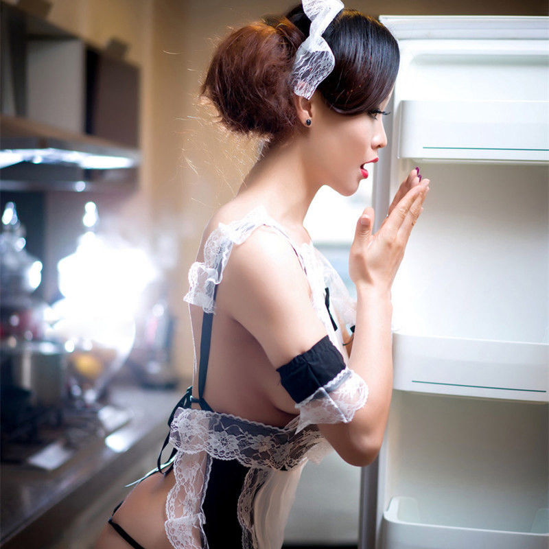 Criada corta de Cosplay de las ligas de la lencería sexy de la manga del vestido sin mangas de la muñeca del poliéster