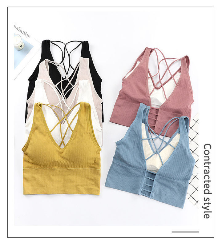 Ropa interior trasera hermosa del cordón del negro de la talla m 50kg 70kg de Xxl del sujetador de los deportes del cordón