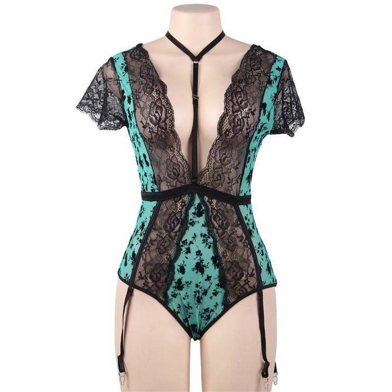 Mono grande floral del cordón del busto de la ropa interior 5XL del encaje sexy de la perspectiva de gran tamaño