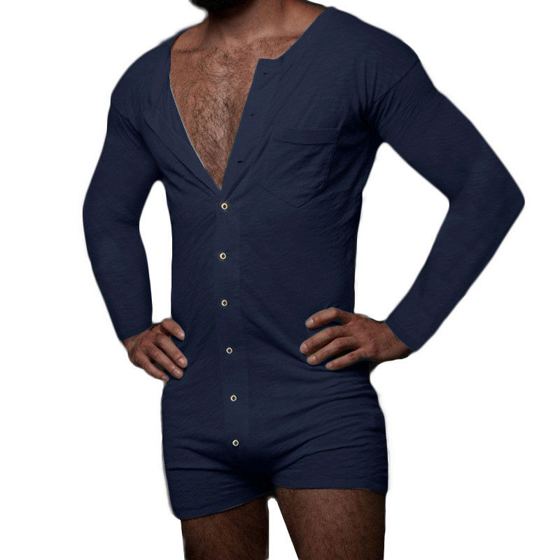 El pijama para hombre atractivo del verano fijó el mono atractivo de Onesie de los hombres sin mangas sólidos