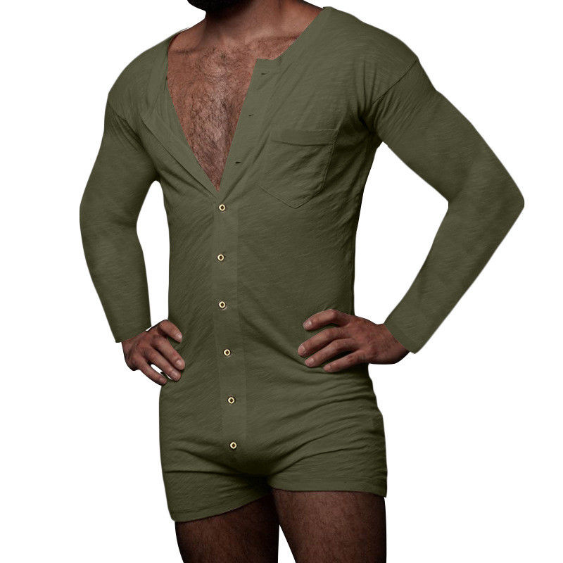El pijama para hombre atractivo del verano fijó el mono atractivo de Onesie de los hombres sin mangas sólidos