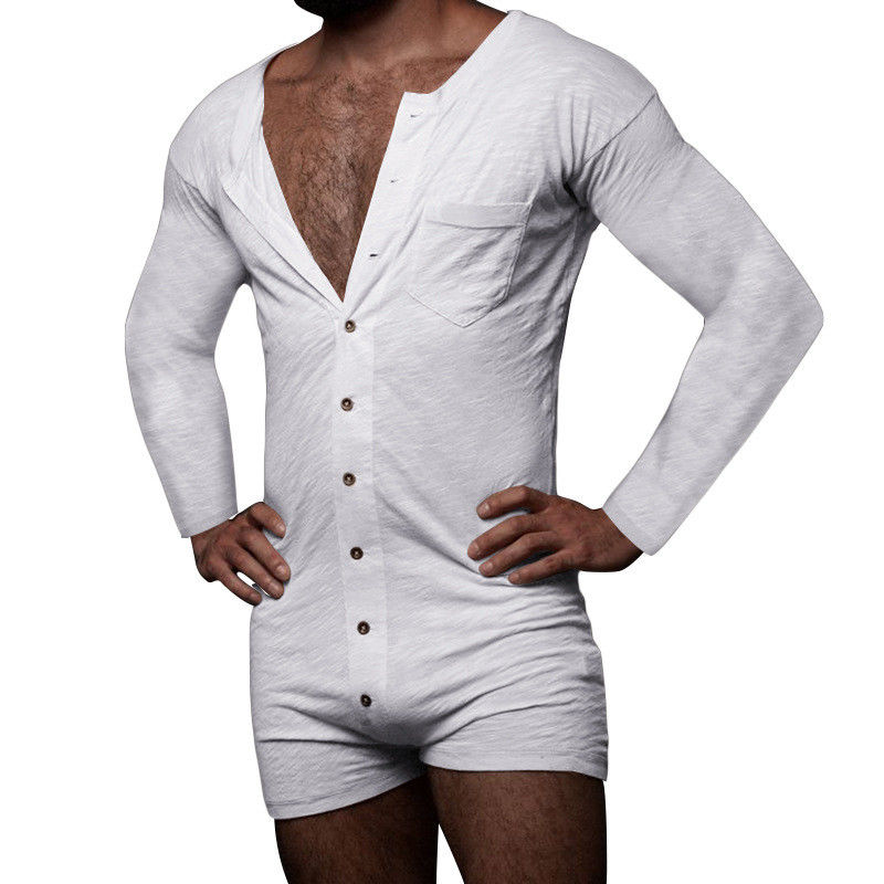 El pijama para hombre atractivo del verano fijó el mono atractivo de Onesie de los hombres sin mangas sólidos