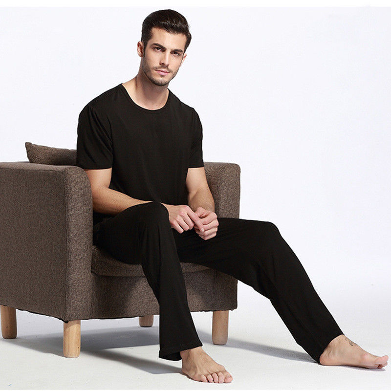 Viscosa de bambú de la ropa de noche de pijama del chándal para hombre caliente para hombre de nylon elástico de los pantalones
