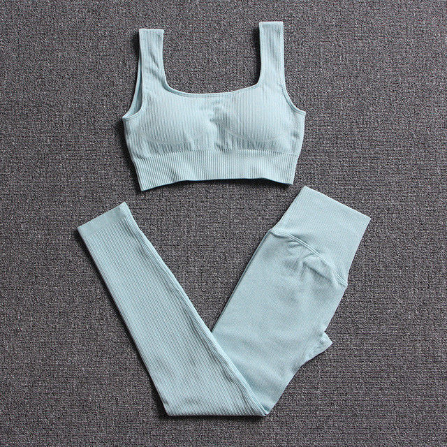 Ropa inconsútil de la aptitud del PCS del traje 3 de la yoga de los deportes de Spandex de los sujetadores del gimnasio femenino de la cintura alta