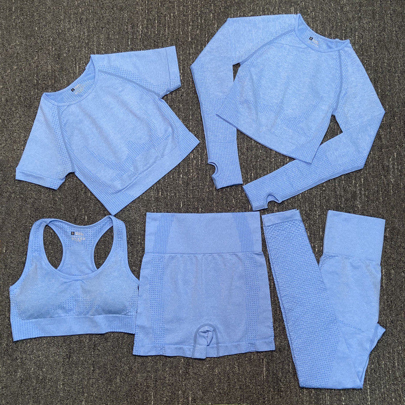 El poliéster de nylon Spandex cosechó la ropa de deportes proveída de costillas desgaste largo del gimnasio del top del entrenamiento de la manga