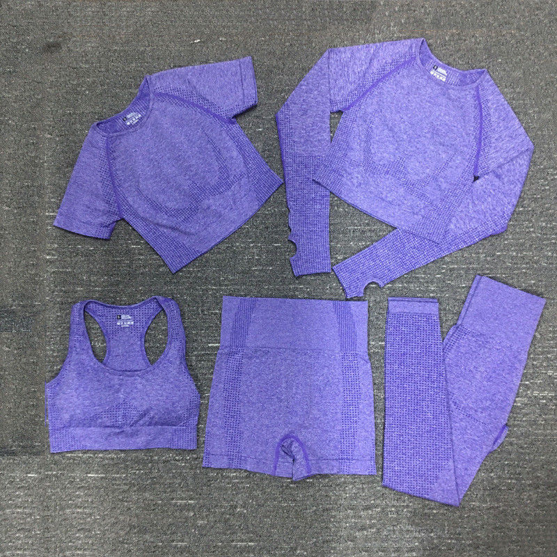 El poliéster de nylon Spandex cosechó la ropa de deportes proveída de costillas desgaste largo del gimnasio del top del entrenamiento de la manga